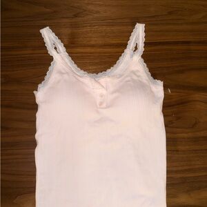 Lace Trim Pink Tank Top